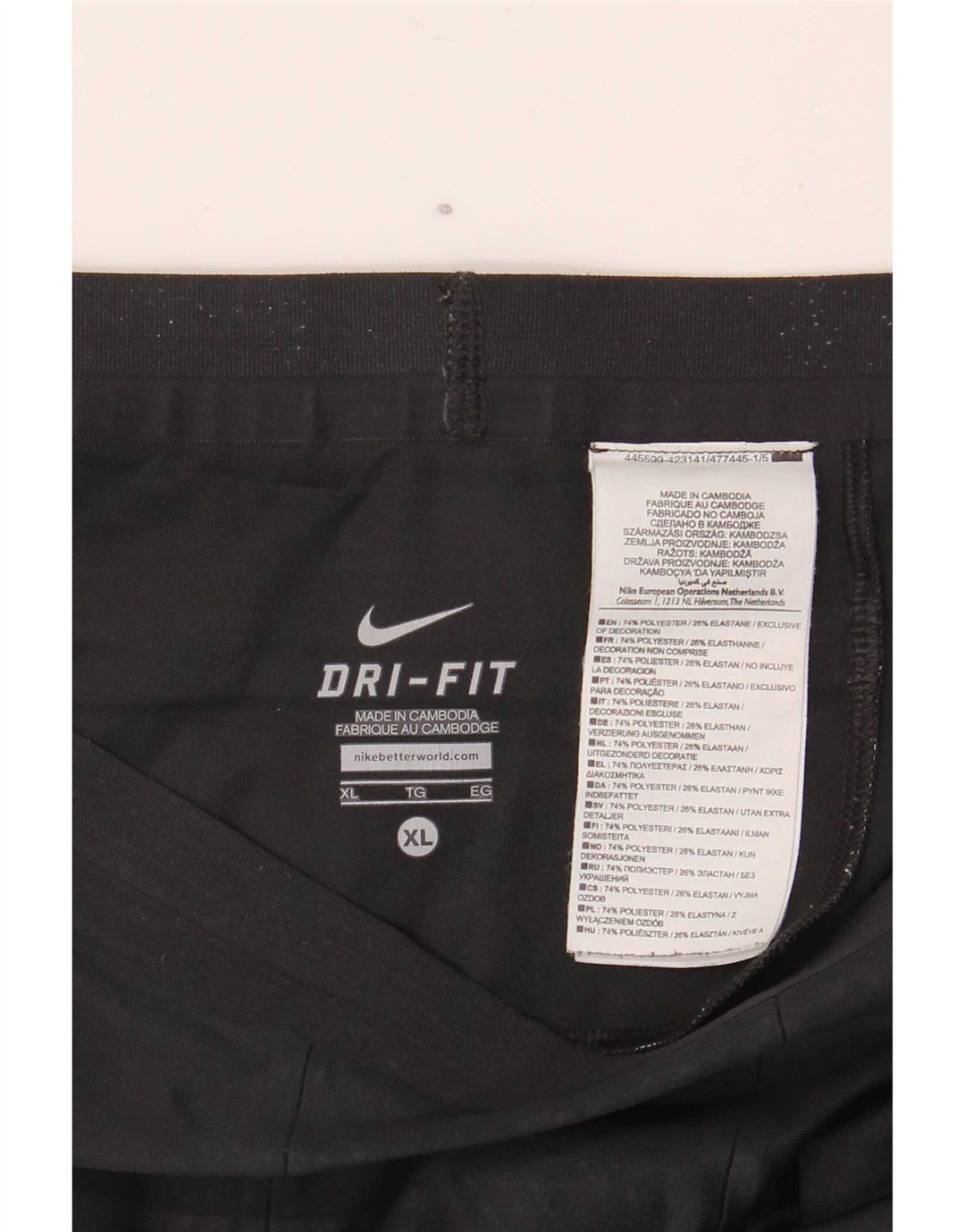 Nike Mens Dri Fit Leggings XL Black Geometric Polyester
