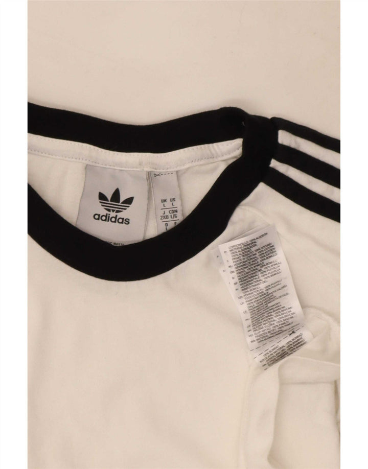 Adidas Mens T-Shirt Top Large White Cotton