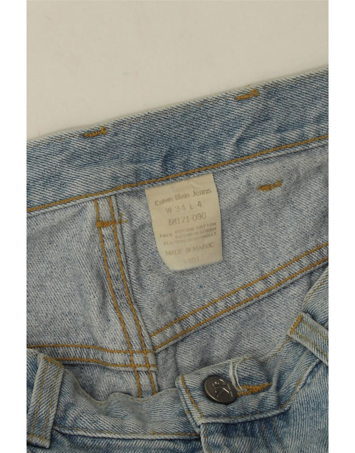 Calvin Klein Mens Straight Jeans W34 L34 Blue Cotton