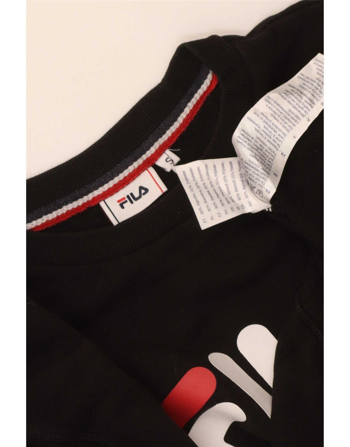 Fila Mens Graphic Sweatshirt Jumper Small Black Cotton