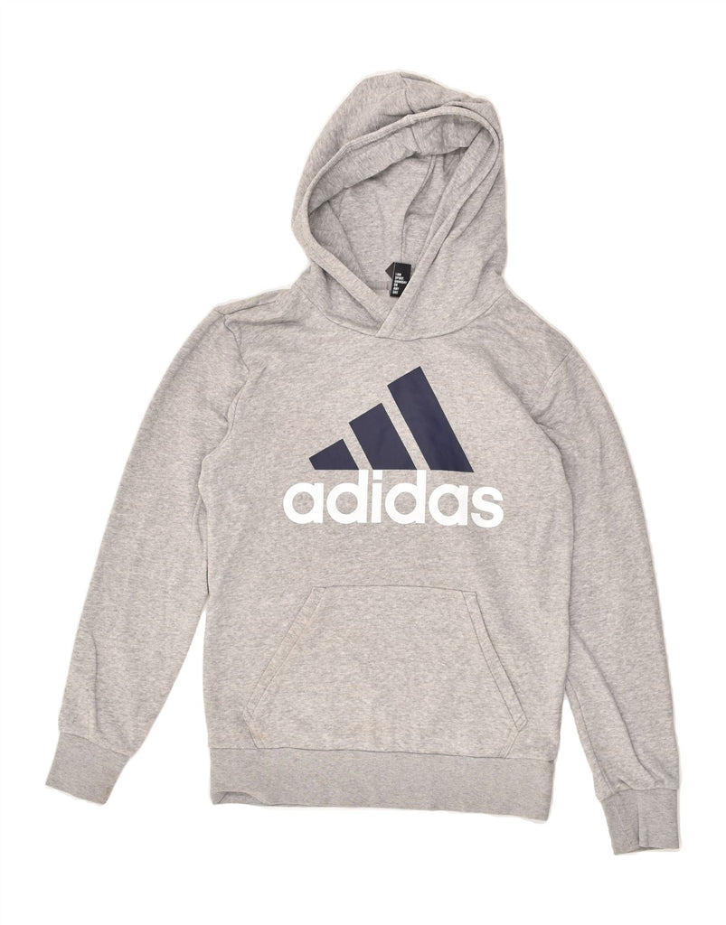 ADIDAS Mens Graphic Hoodie Jumper Small Grey Cotton | Vintage Adidas | Thrift | Second-Hand Adidas | Used Clothing | Messina Hembry 