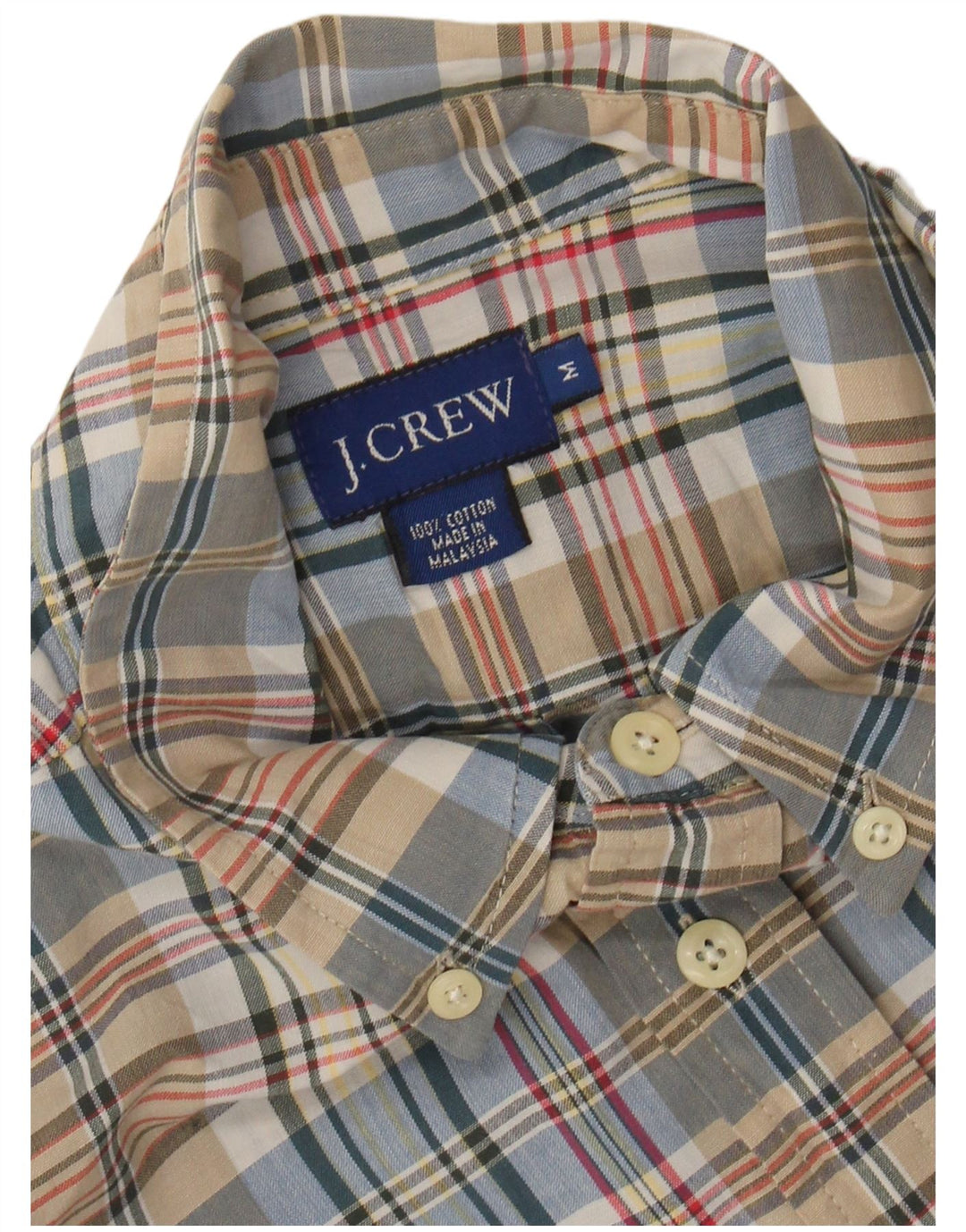 J. CREW Mens Short Sleeve Shirt Medium Multicoloured Check Cotton