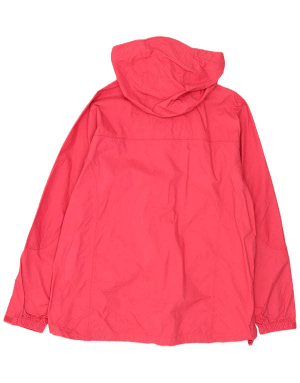 L.L.Bean Womens Hooded Rain Jacket UK 16 Large Pink Nylon