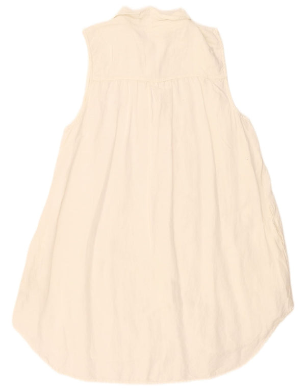 Fat Face Womens Sleeveless Shirt Dress UK 18 XL White Viscose