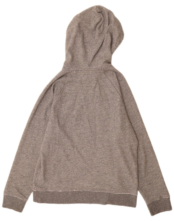 Hollister Mens Graphic Hoodie Jumper Medium Grey Flecked Cotton