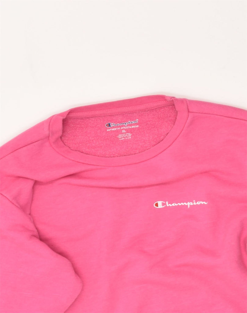 CHAMPION Womens Sweatshirt Jumper UK 18 XL Pink Cotton | Vintage Champion | Thrift | Second-Hand Champion | Used Clothing | Messina Hembry 