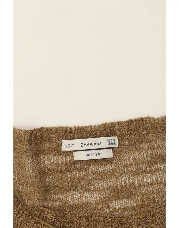 Zara Womens Oversized Blouse Top UK 10 Small Khaki