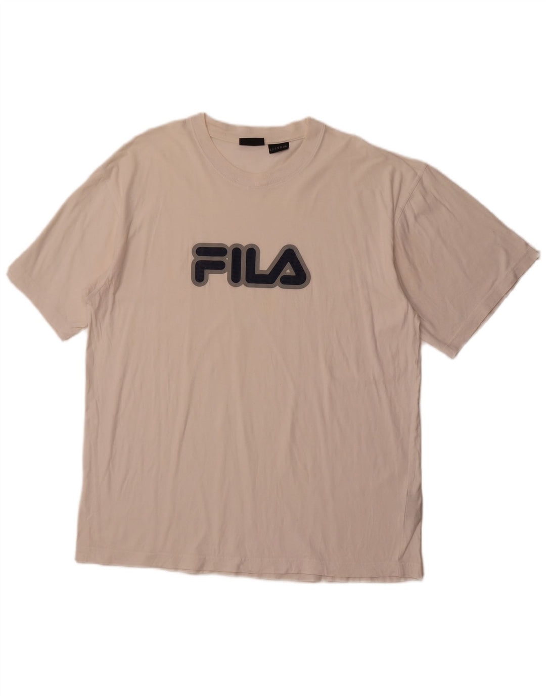 FILA Mens Graphic T-Shirt Top XL White Cotton