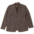Eddie Bauer Womens 2 Button Blazer Jacket US 20 2XL Grey Houndstooth Wool