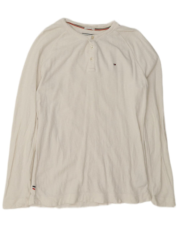Tommy Hilfiger Mens Regular Top Long Sleeve Large White Cotton