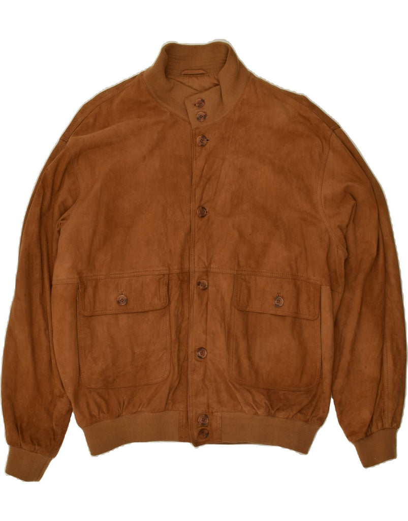 LUCA D'ALTIERI Mens Suede Bomber Jacket IT 56 3XL Brown Suede | Vintage Luca D'altieri | Thrift | Second-Hand Luca D'altieri | Used Clothing | Messina Hembry 