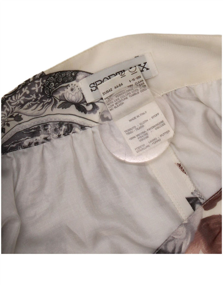 Sportmax Womens Abstract Pattern Mini Flared Skirt UK 14 Medium W28 White