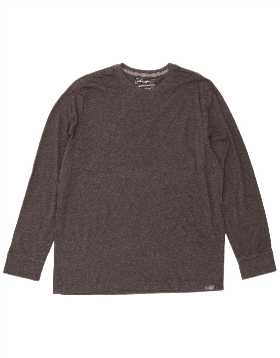EDDIE BAUER Mens Top Long Sleeve Large Grey Cotton
