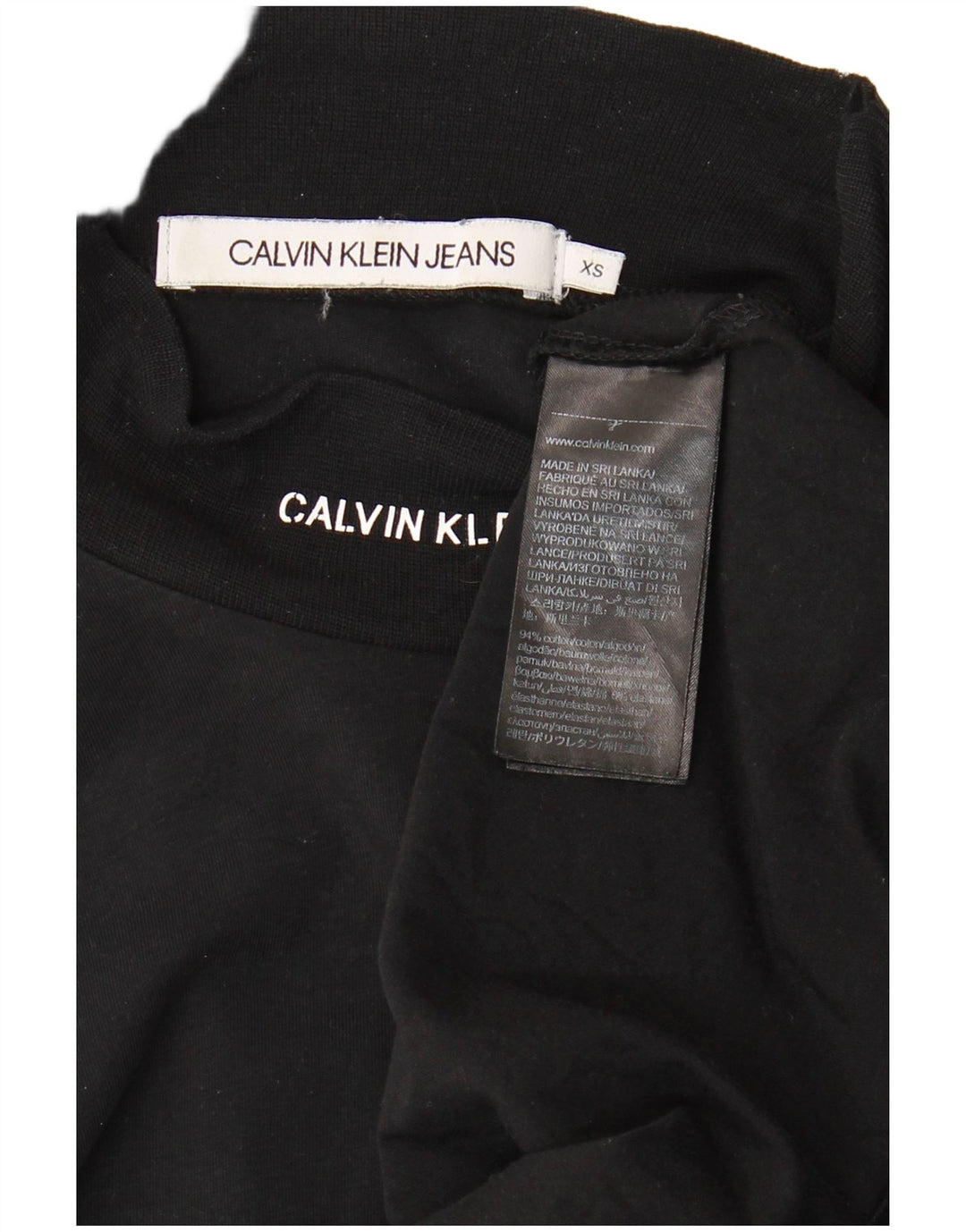 Calvin Klein Jeans Mens Top Long Sleeve XS Black Cotton