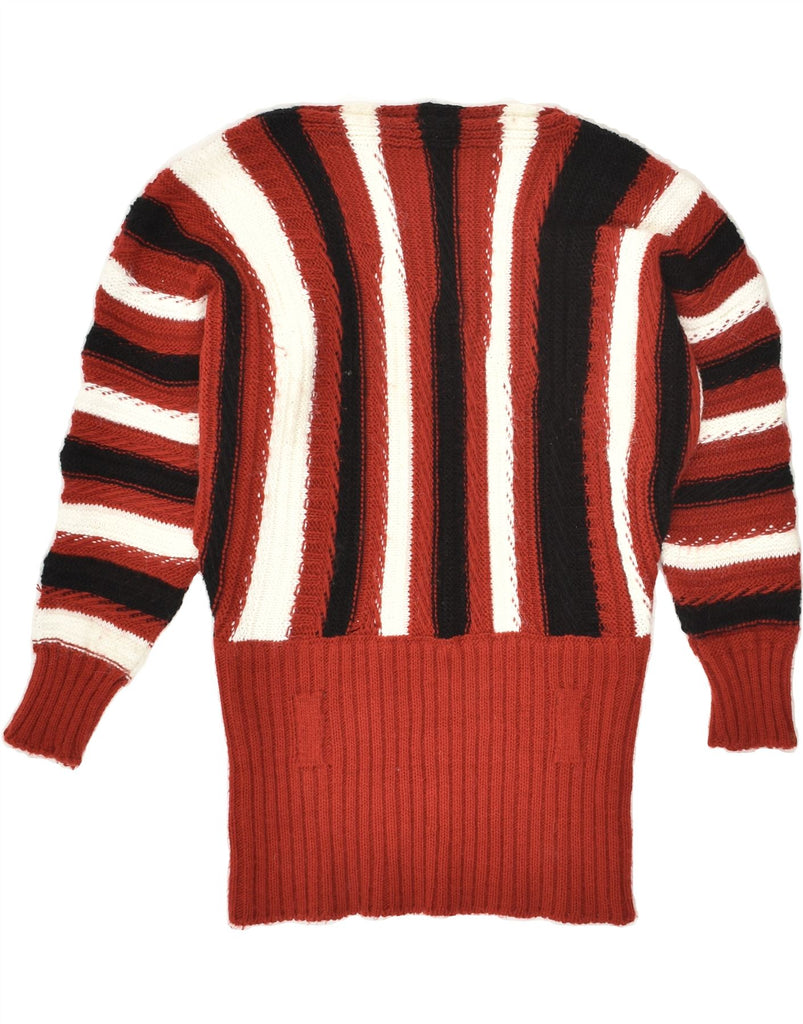 VINTAGE Womens Boat Neck Jumper Sweater UK 14 Large Red Striped | Vintage Vintage | Thrift | Second-Hand Vintage | Used Clothing | Messina Hembry 