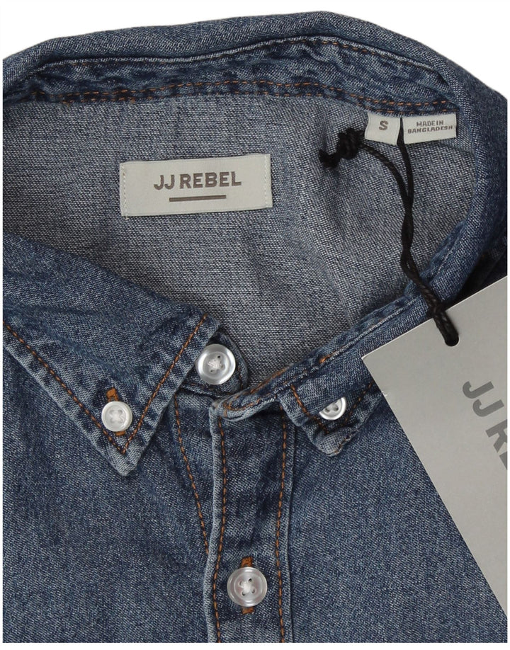 JJ Rebel Mens Shirt Small Blue Cotton