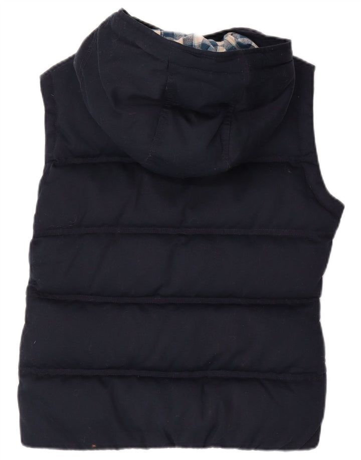 JACK WILLS Womens Hooded Padded Gilet UK 8 Small Navy Blue Polyester