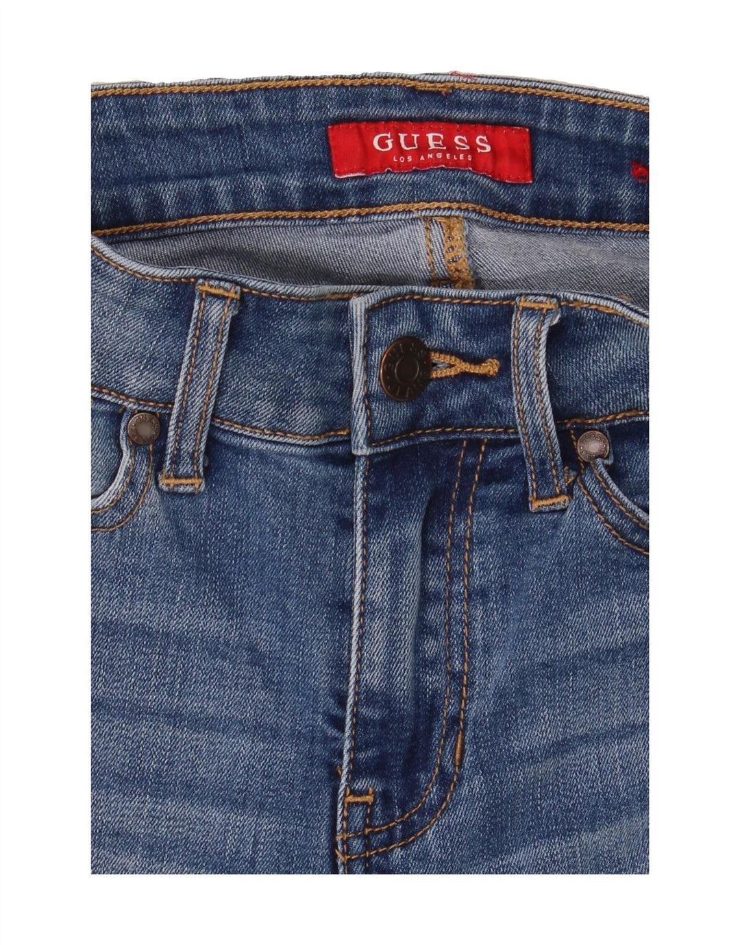 GUESS Womens Distressed Skinny Jeans W24 L25 Blue Vintage Guess and Second-Hand Guess from Messina Hembry 