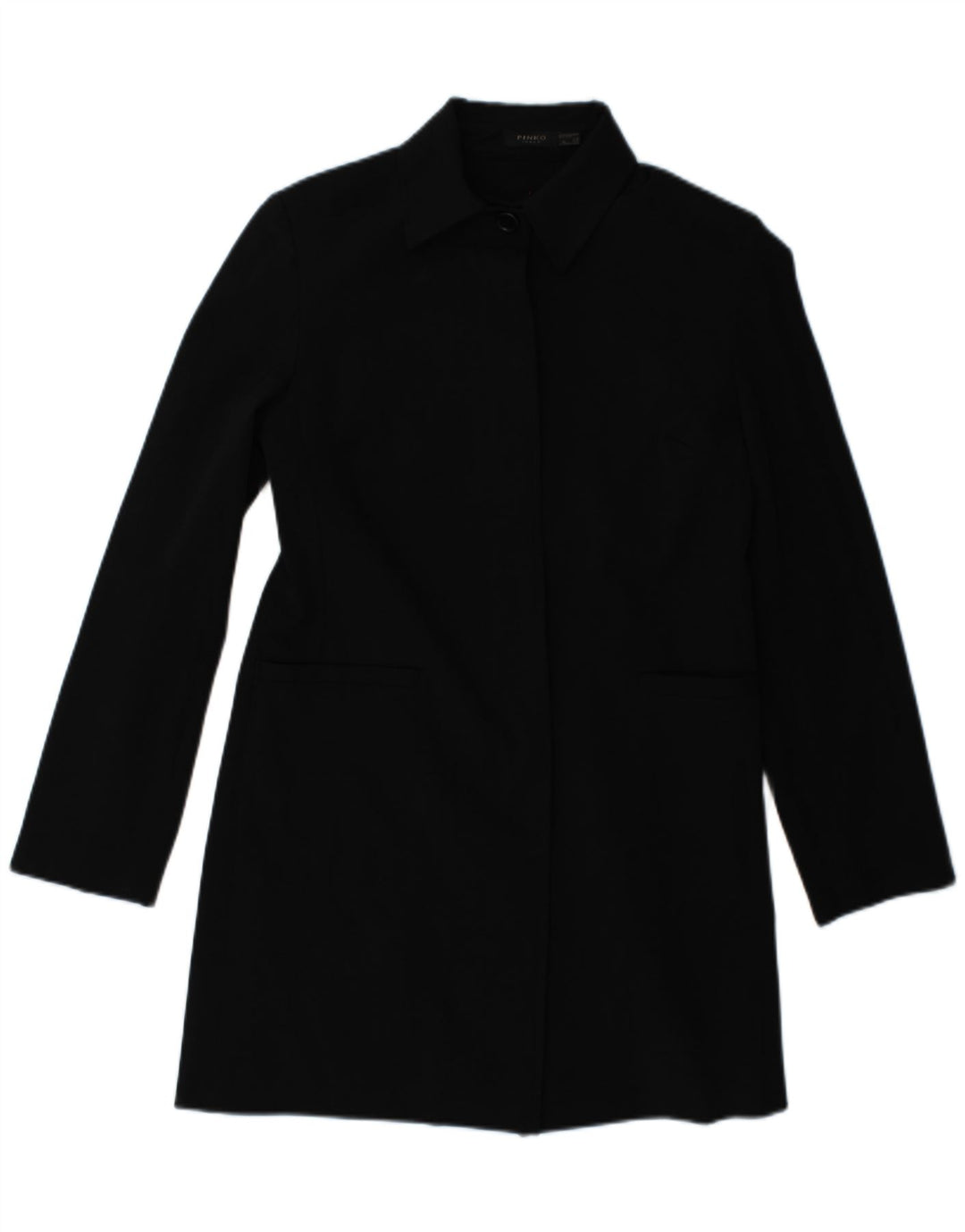 PINKO Womens Overcoat UK 8 Small Black Polyester