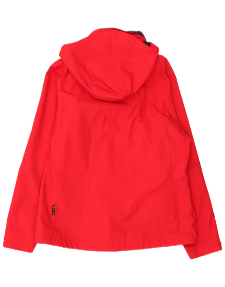 Jack Wolfskin Womens Hooded Windbreaker Jacket UK 16 Large Red Polyamide
