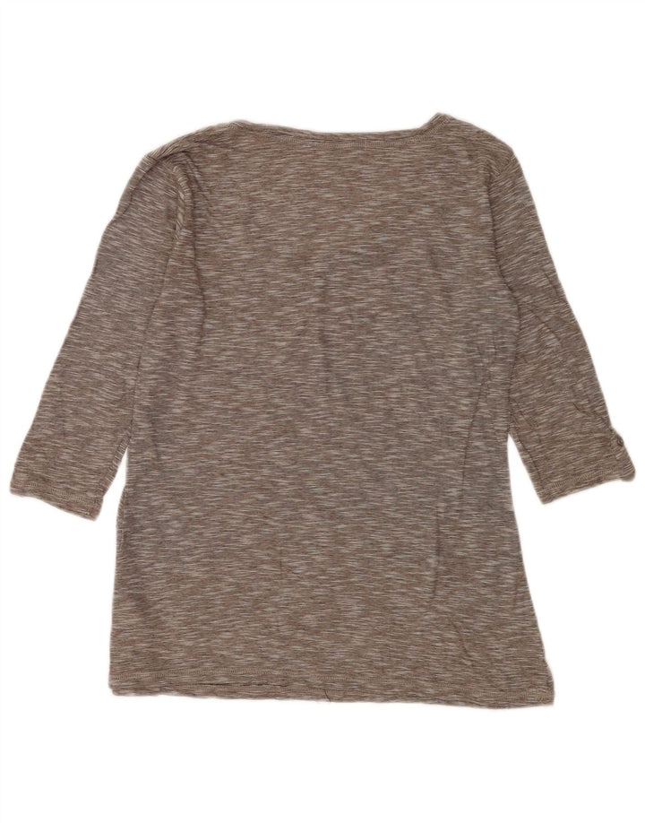 Marks & Spencer Womens Top 3/4 Sleeve UK 12 Medium Grey Flecked Cotton