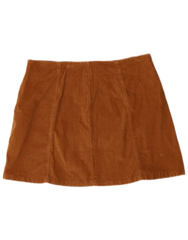 Superdry Womens Low Waist Mini Corduroy Skirt Large W34 Brown Cotton