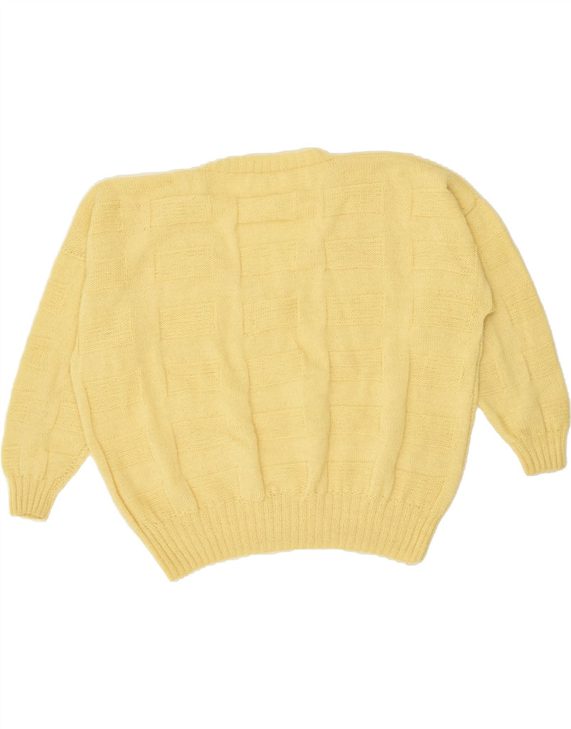 VINTAGE Womens Oversized V-Neck Jumper Sweater UK 18 XL Yellow Vintage Vintage and Second-Hand Vintage from Messina Hembry 