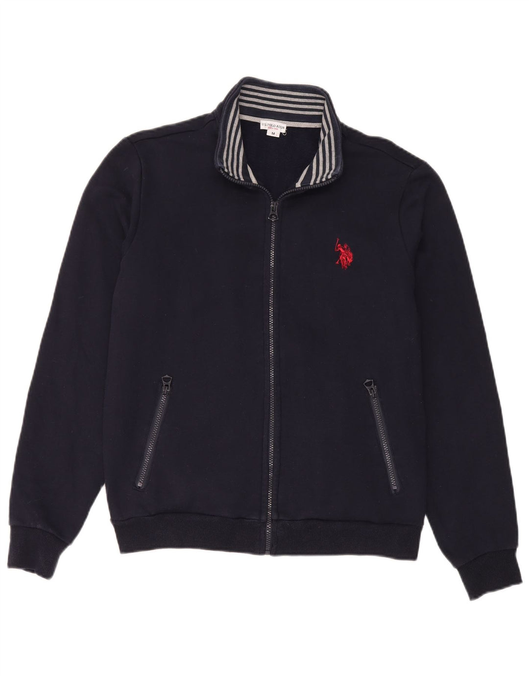U.S. Polo Assn. Mens Graphic Tracksuit Top Jacket Medium Navy Blue