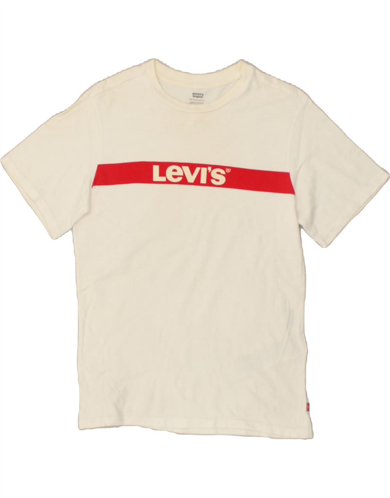 LEVI'S Mens Graphic T-Shirt Top XS Off White Cotton | Vintage Levi's | Thrift | Second-Hand Levi's | Used Clothing | Messina Hembry 