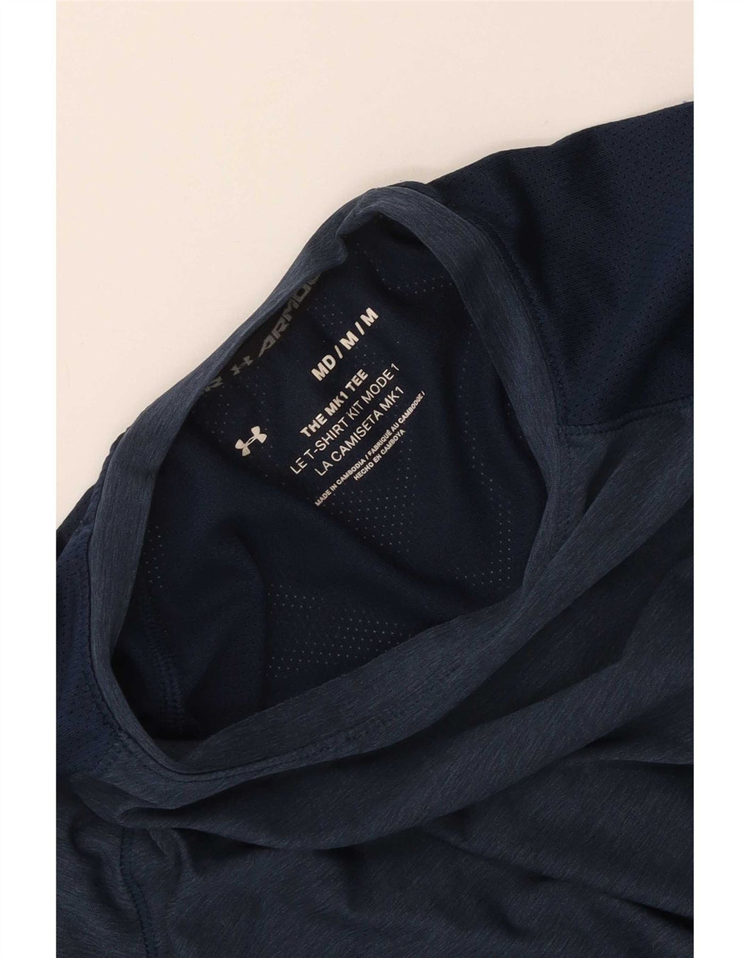 Under Armour Mens T-Shirt Top Medium Navy Blue Flecked