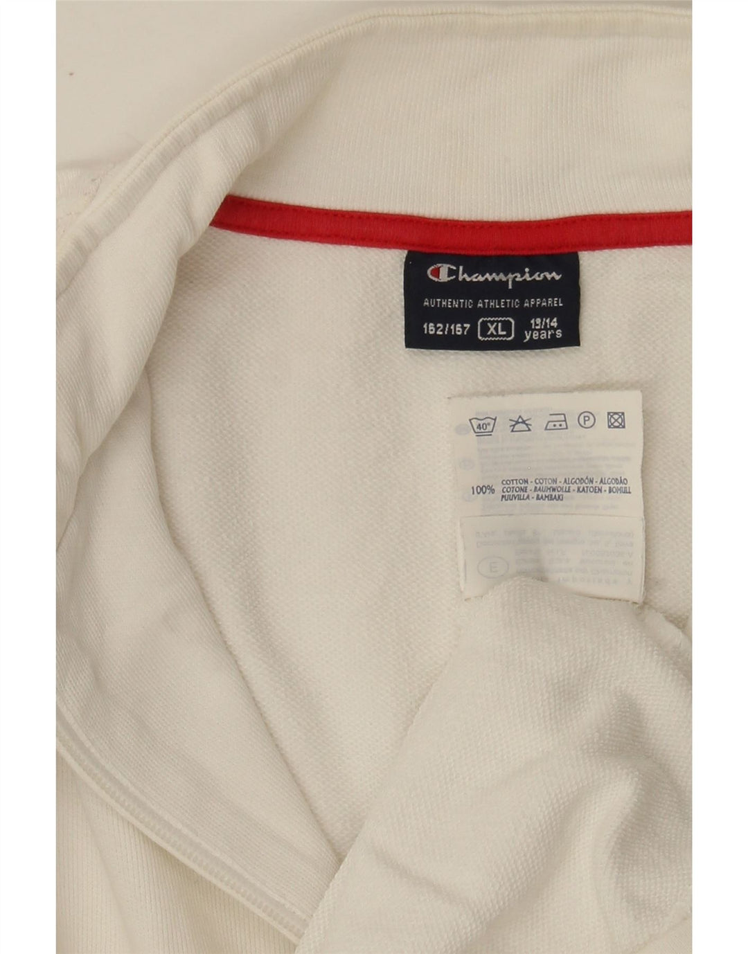 CHAMPION Boys Tracksuit Top Jacket 13-14 Years XL White Cotton Vintage Champion and Second-Hand Champion from Messina Hembry 