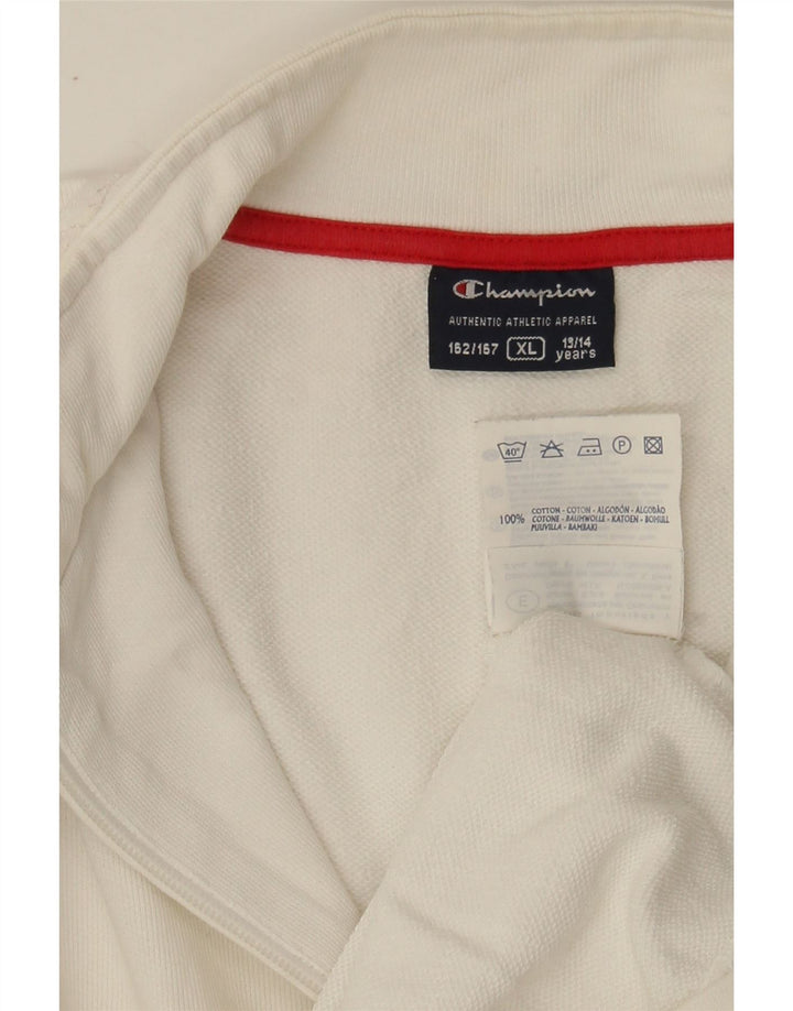 CHAMPION Boys Tracksuit Top Jacket 13-14 Years XL White Cotton Vintage Champion and Second-Hand Champion from Messina Hembry 