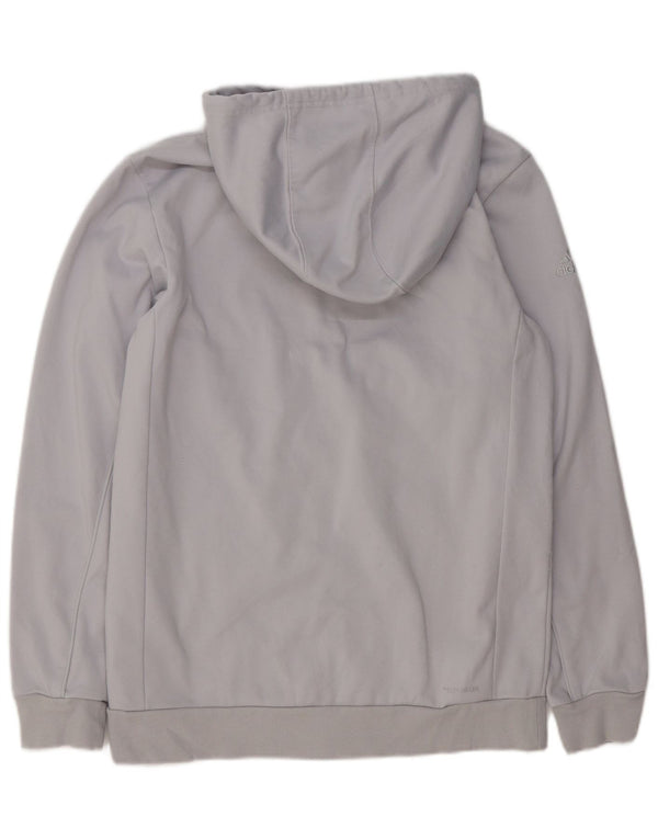 Adidas Mens Zip Hoodie Sweater Medium Grey Polyester