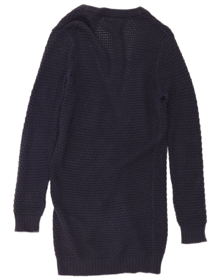 ZARA Mens Open Cardigan Sweater Medium Navy Blue Cotton