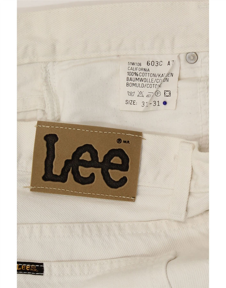 Lee Mens California Straight Jeans W31 L31 White Cotton