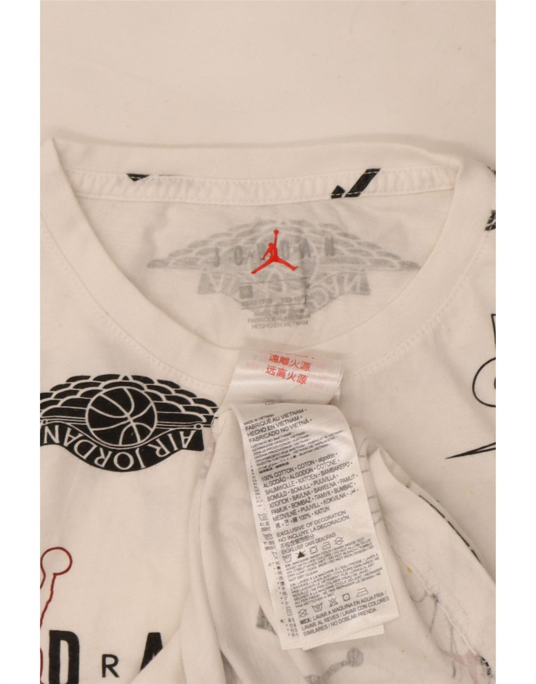 Jordan Boys Graphic T-Shirt Top 10-11 Years Medium White Cotton