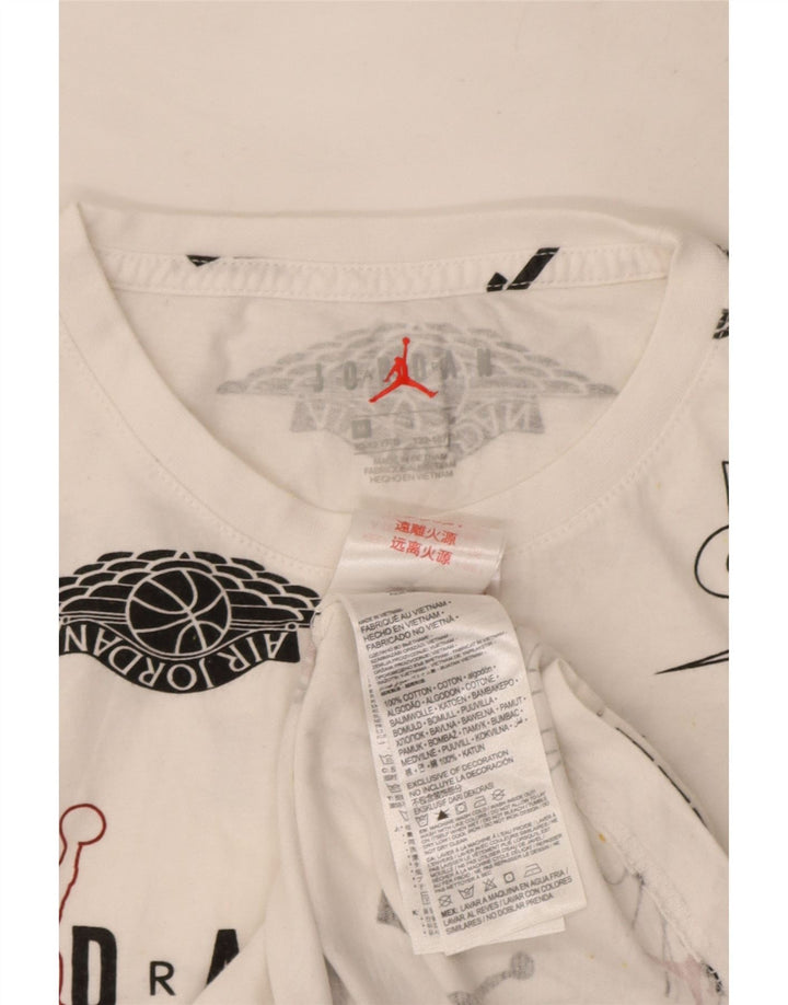 Jordan Boys Graphic T-Shirt Top 10-11 Years Medium White Cotton