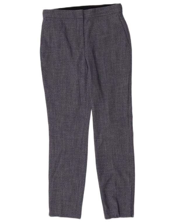 Zara Womens Slim Suit Trousers Small W26 L27 Navy Blue Geometric Polyester