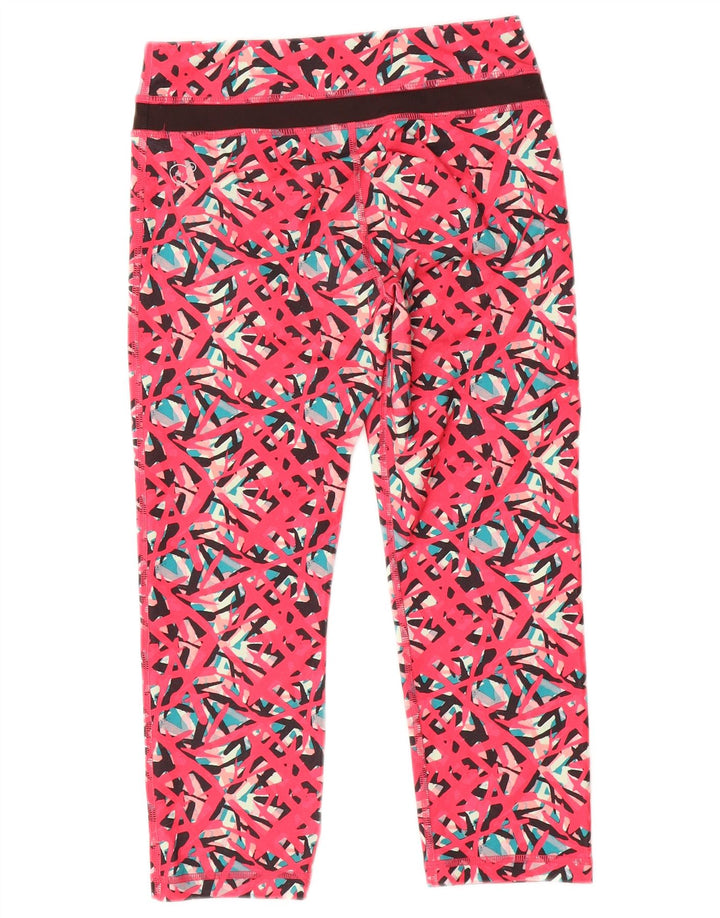 Puma Womens Capri Leggings UK 8 Small Pink Geometric