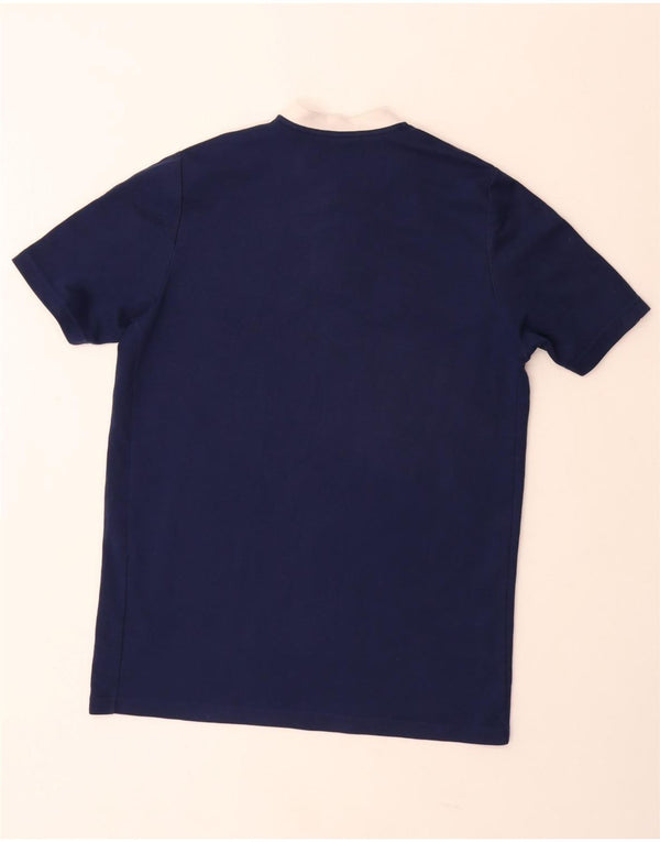 ADIDAS Mens Leeds united football club T-Shirt Top Medium Navy Blue Cotton