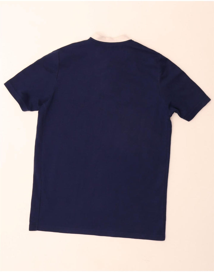 ADIDAS Mens Leeds united football club T-Shirt Top Medium Navy Blue Cotton