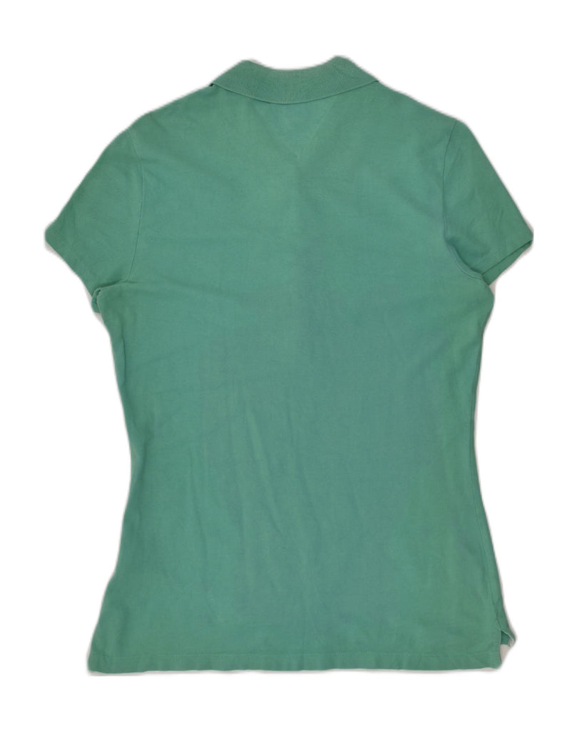 TOMMY HILFIGER Womens Polo Shirt UK 12 Medium Green Cotton | Vintage Tommy Hilfiger | Thrift | Second-Hand Tommy Hilfiger | Used Clothing | Messina Hembry 