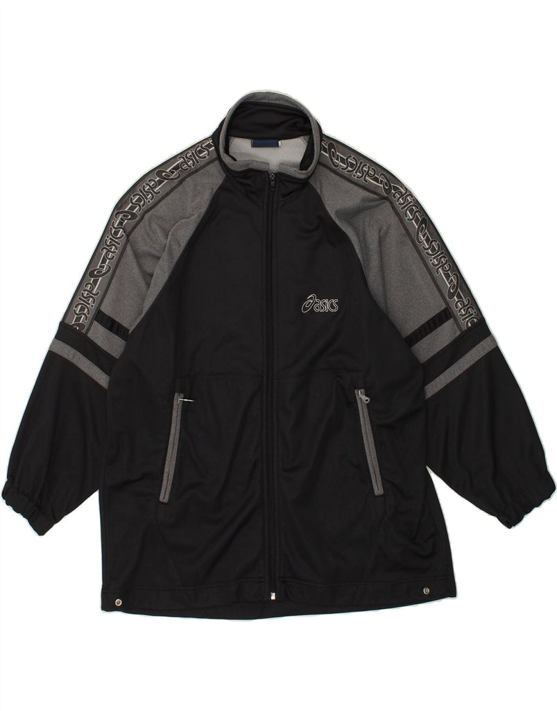 ASICS Mens Graphic Tracksuit Top Jacket Large Black Colourblock | Vintage Asics | Thrift | Second-Hand Asics | Used Clothing | Messina Hembry 