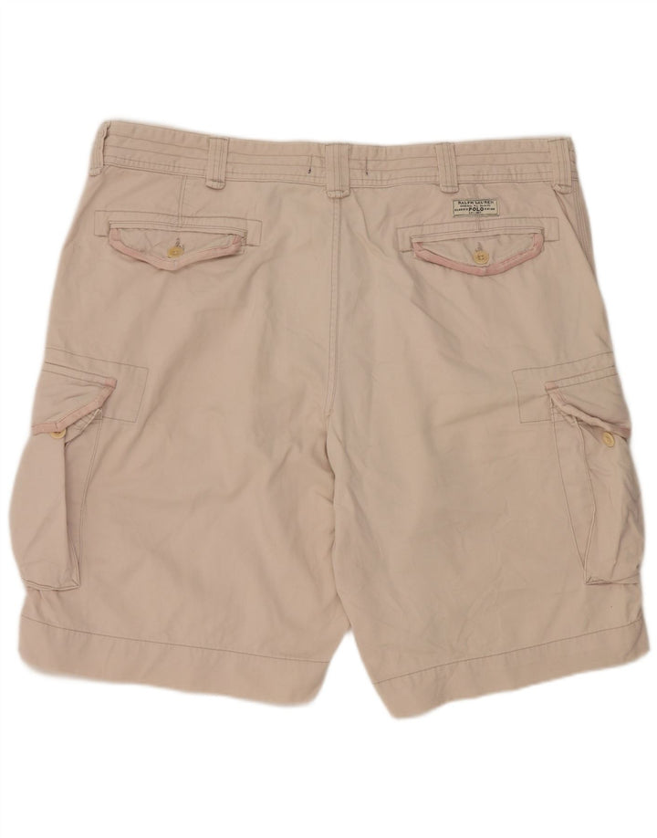 Ralph Lauren Mens Cargo Shorts W40 XL Beige Cotton