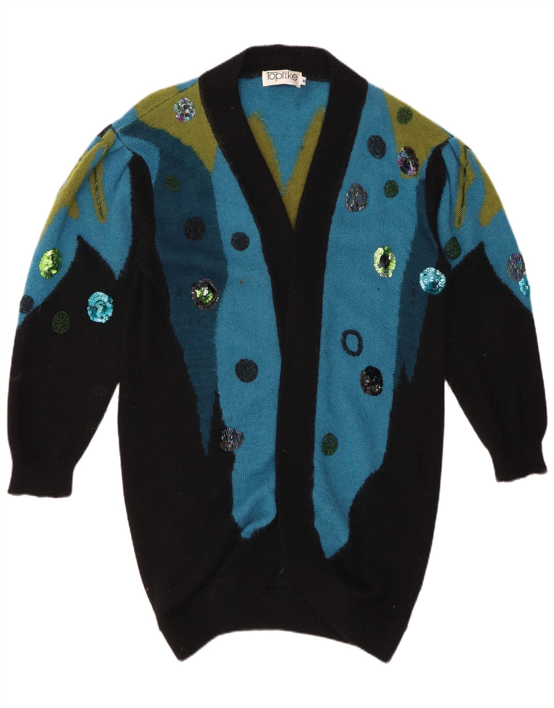 TOPLIKE Womens Oversized Longline Cardigan Sweater EU 40 Medium Blue