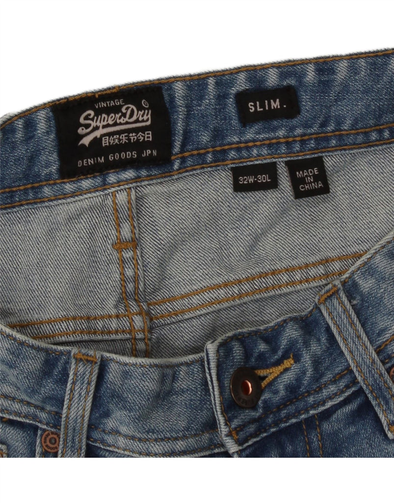 SUPERDRY Mens Slim Denim Shorts W32 Medium  Blue Vintage Superdry and Second-Hand Superdry from Messina Hembry 