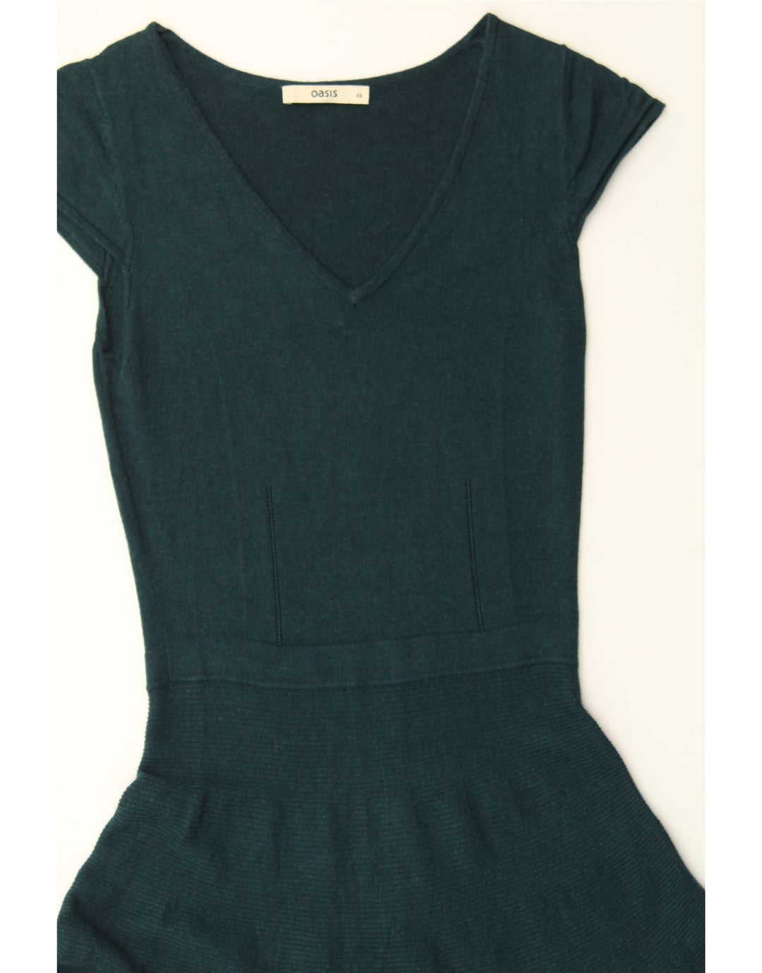 OASIS Womens Jumper Dress UK 6 XS Green Cotton Vintage Oasis and Second-Hand Oasis from Messina Hembry 