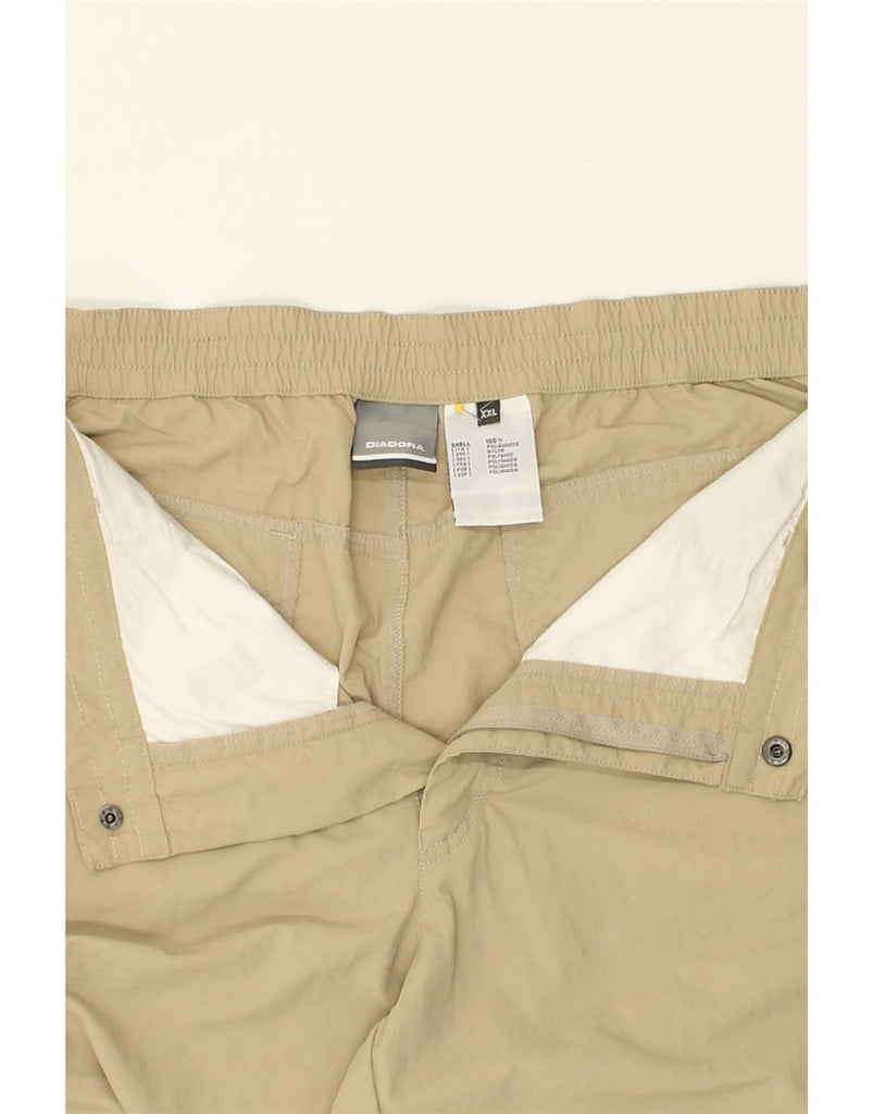 DIADORA Mens Straight Waterproof Trousers 2XL W42 L35 Beige Polyamide | Vintage Diadora | Thrift | Second-Hand Diadora | Used Clothing | Messina Hembry 