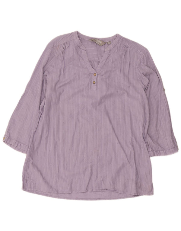 Mountain Warehouse Womens 3/4 Sleeve Tunic Top UK 14 Large Purple Striped
