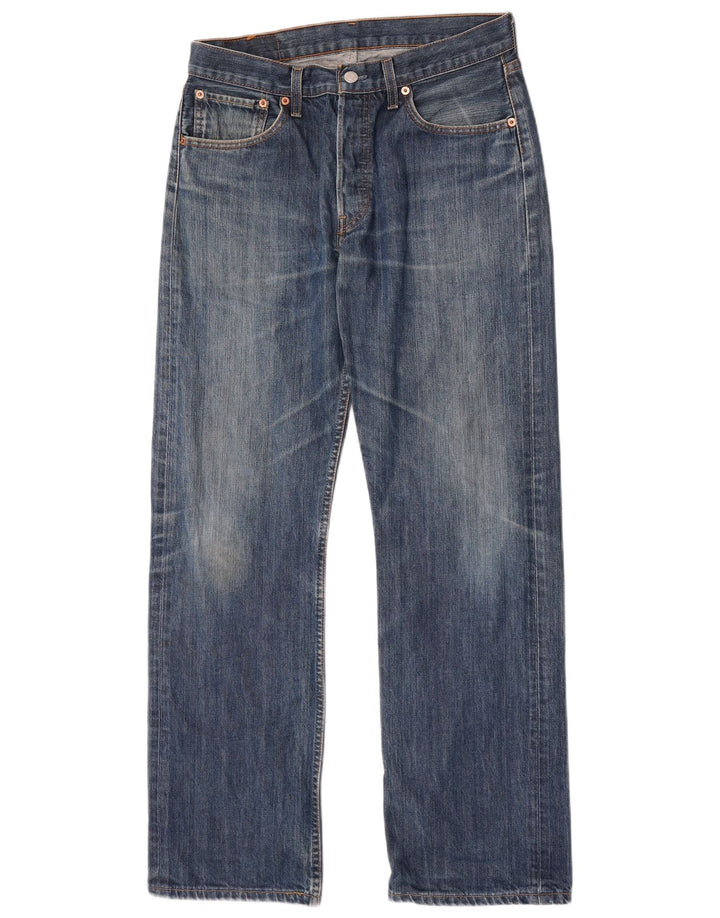 Levi's Mens 501 Straight Jeans W32 L32 Blue Cotton